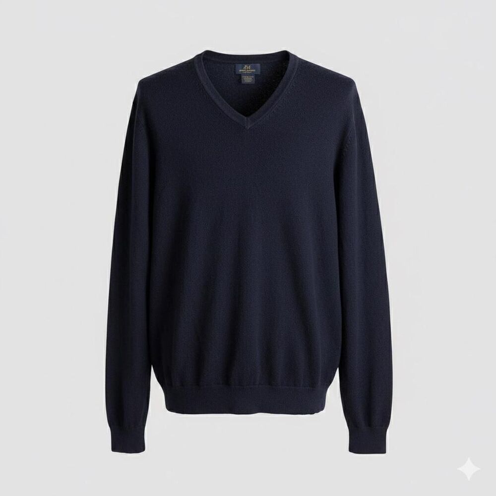 Vintage 346 Brooks Brothers Men's Navy blue V-neck sweater size L